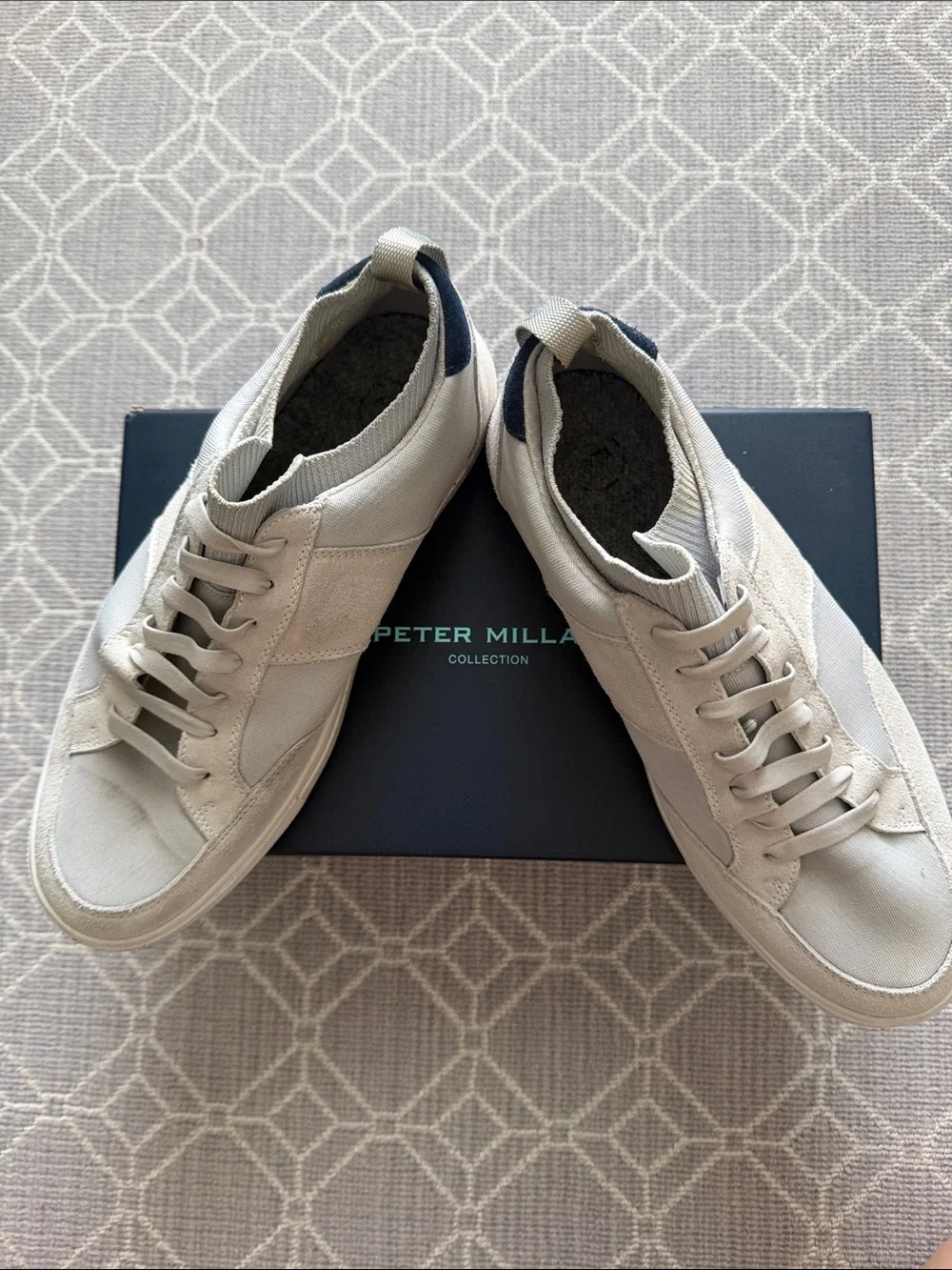 Peter Millar Men’s Beige Suede & Textile Sneakers